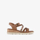 Dames sandalen met sleehak cognac