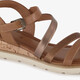 Dames sandalen met sleehak cognac