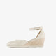 Dames espadrilles met sleehak champagne