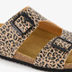 Dames bio slippers met panterprint bruin