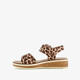 Dames sandalen met panterprint beige bruin