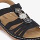 Dames sandalen met sleehak zwart
