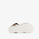 Dames sandalen met sleehak cognac bruin