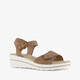 Dames sandalen met sleehak cognac bruin