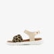 Leren meisjes sandalen panterprint goud