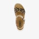 Leren meisjes sandalen panterprint goud
