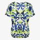 Dames top met print blauw groen