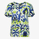 Dames top met print blauw groen