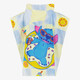 Kinder zwemponcho met capuchon blauw