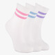 3 paar kinder sportsokken met strepen wit