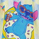 Kinder zwemponcho met capuchon blauw