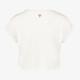Cropped meisjes sport T-shirt met tekstopdruk wit