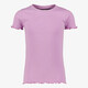 Meisjes rib T-shirt met ruches lila