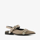 Dames slingbacks met gespen beige
