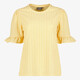 TwoDay dames top met ruches botergeel