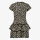 Meisjes jurk met ruches en panterprint