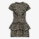 Meisjes jurk met ruches en panterprint
