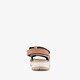 Leren dames sandalen beige roze