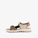Leren dames sandalen beige roze
