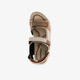 Leren dames sandalen beige roze