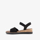 Dames sandalen met sleehak zwart