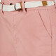 Dames bermuda short met riem lichtroze