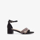 Dames sandalen met hak zwart panter
