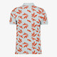 Heren polo met bladerenprint lichtblauw