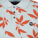 Heren polo met bladerenprint lichtblauw