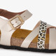 Meisjes sandalen met panterprint details goud