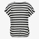 Dames T-shirt met golvend patroon zwart wit