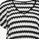 Dames T-shirt met golvend patroon zwart wit