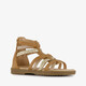 Meisjes sandalen cognac met glitter