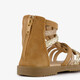 Meisjes sandalen cognac met glitter