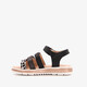 Meisjes sandalen met luipaardprint zwart