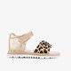 Meisjes sandalen met panterprint goud