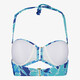 Dames bikinitop met bloemenprint blauw