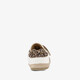 Suede babyschoenen met panterprint details beige
