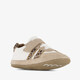 Suede babyschoenen met panterprint details beige