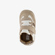 Suede babyschoenen met panterprint details beige