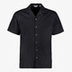 Heren resort shirt overhemd korte mouw zwart