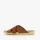 Leren heren slippers bruin