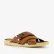 Leren heren slippers bruin