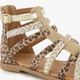 Blue Bos meisjes sandalen met panterprint en glitters bruin