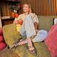 Dames slingbacks met slangenprint