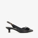 Dames slingback pumps met strik zwart
