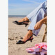 Dames slingback pumps met strik zwart