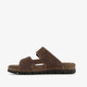 Leren heren slippers bruin