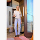 Dames wide leg jeans lichtblauw lengte 31