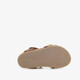 Leren meisjes sandalen met panterprint en glitters bruin